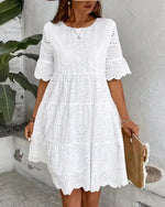 Anaelle Short Embroidered Dress Anaelle Short Embroidered Dress Louise Perrin 8 